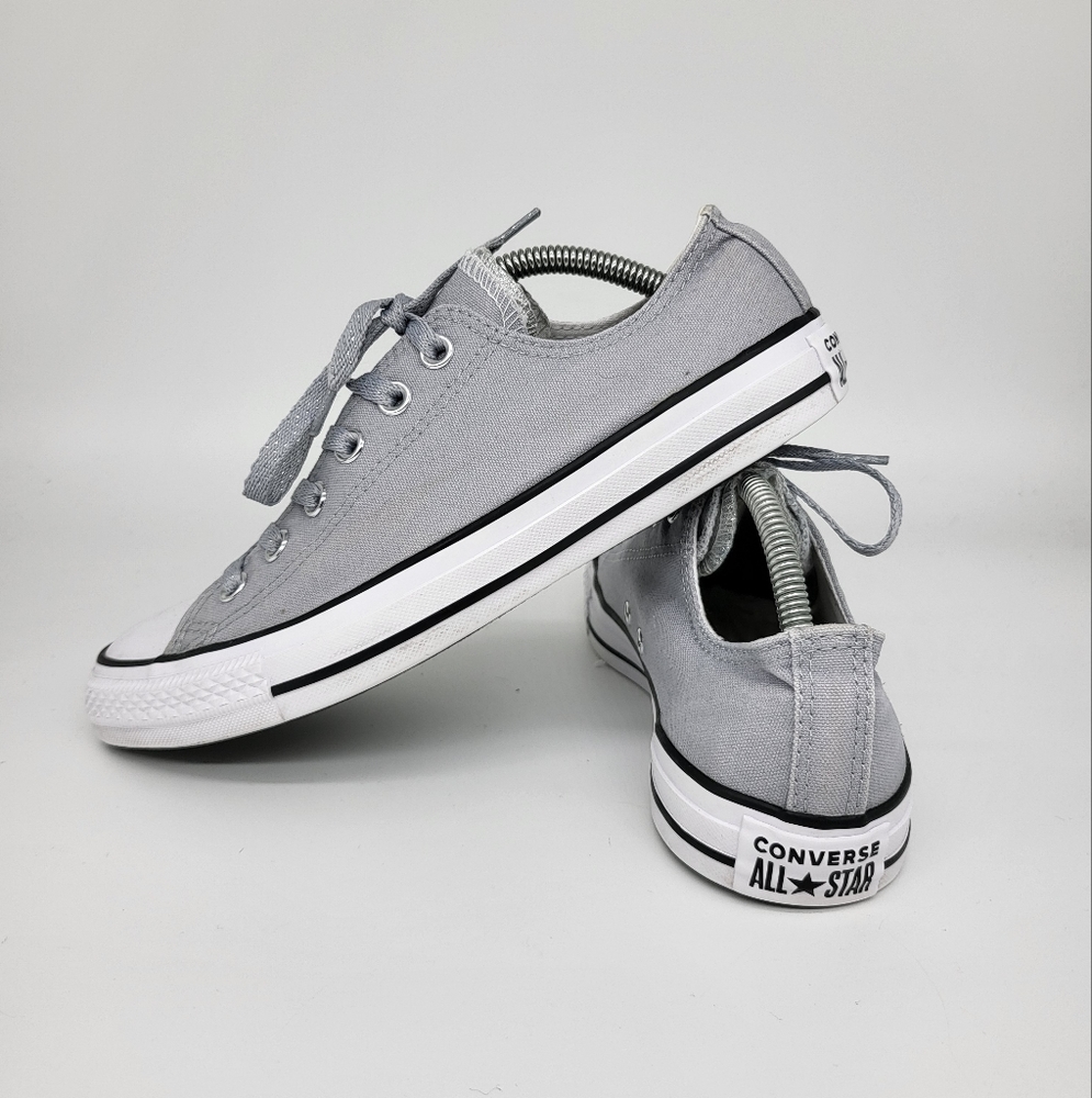 Converse Women's CTAS Double Tongue Low Top Sneaker Wolf Grey/White